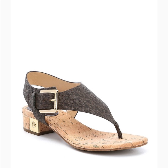 michael michael kors london thong block heel sandals